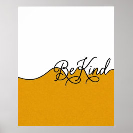 Poster Arte de Parede em Letra Cursiva Amarela Mostarda e
