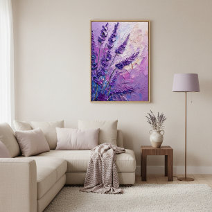 Poster Arte de Parede em Pintura a Óleo Abstrata Floral d