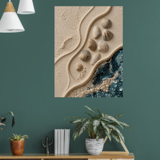 Poster Arte de Parede em Relevo de Gesso Esculpido Minima