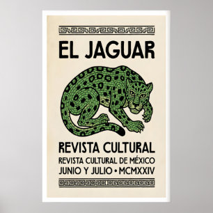 Poster Arte de Parede Espírito Jaguar, Trabalho em Mosaic