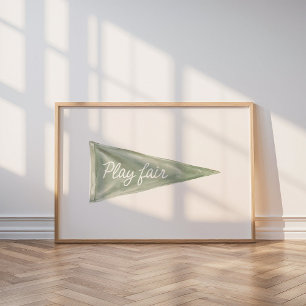 Poster Arte de Parede Estandarte de Golfe Jogue Limpo