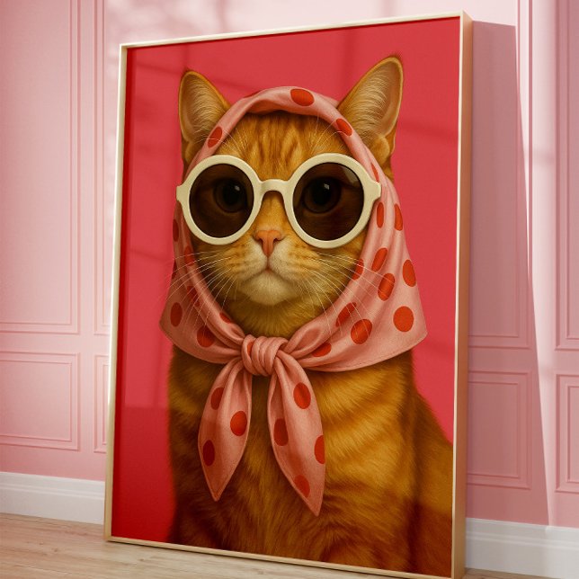 Poster Arte de Parede Estética de Gato Engraçado e Chic  (Criador carregado)