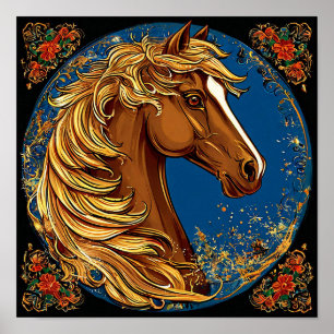 Poster Arte de Parede Fantasia Cavalo Cartoon Conto de Fa