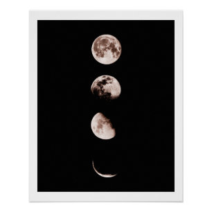 Póster Arte de Parede Fases da Lua – Decoração Celestial 