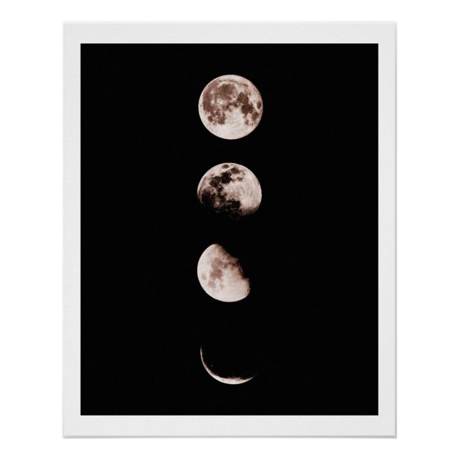 Póster Arte de Parede Fases da Lua – Decoração Celestial  (Frente)
