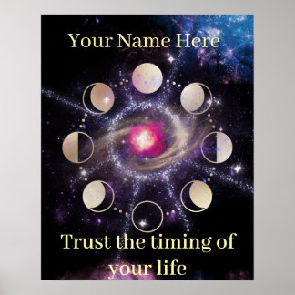 Poster Arte de Parede Fases da Lua Geometria Sagrada
