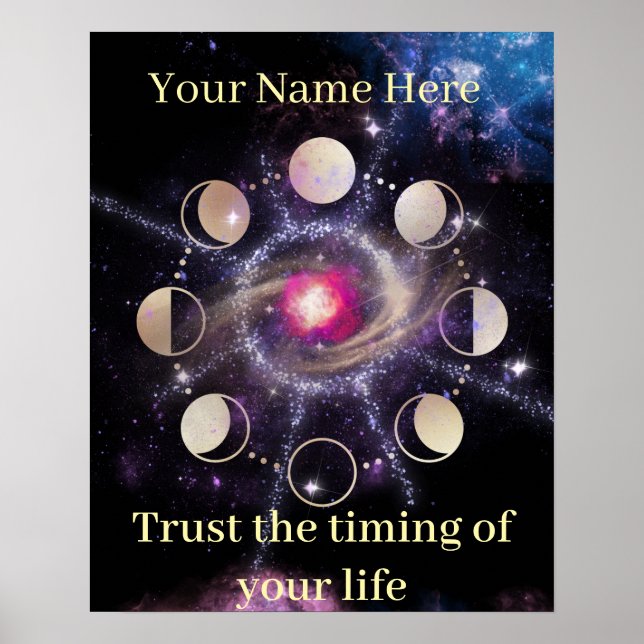 Poster Arte de Parede Fases da Lua Geometria Sagrada (Frente)