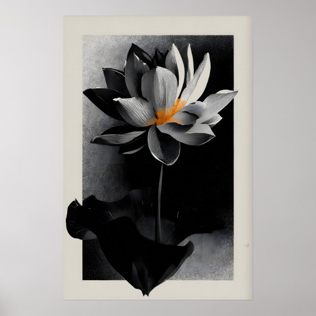Poster Arte de Parede Flor de Lótus Botânicos Contraste N (Frente)