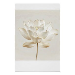 Póster Arte de Parede Flor de Lótus Branca – Edição Seren