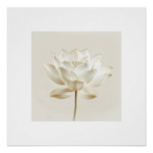 Arte de Parede Flor de Lótus Branco – Bo Minimalis