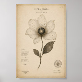 Poster Arte de Parede Floral de Astronomia Antiga