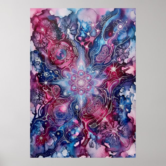 Poster Arte de Parede Floral Espírito Magenta Starseed (Frente)