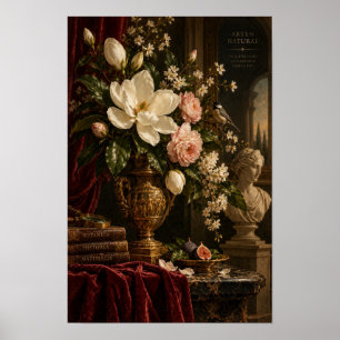 Poster Arte de Parede Floral Magnólia Vintage