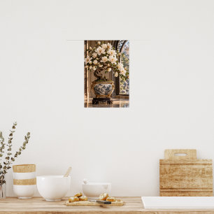 Poster Arte de Parede Floral Magnólia Vintage Elegante –