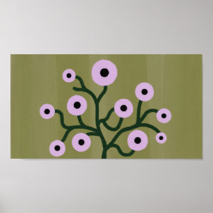 Poster Arte de Parede Flores de Ramificações Torcidas