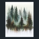 Poster Arte de Parede Floresta Rústica Árvores Aquarela<br><div class="desc">Personalize com qualquer texto. Itens correspondentes estão disponíveis.</div>