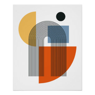 Póster Arte de Parede Geométrica Abstrata Moderna de Mead