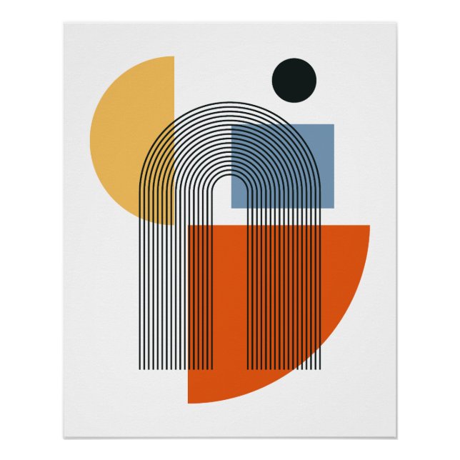 Póster Arte de Parede Geométrica Abstrata Moderna de Mead (Frente)