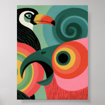 Arte de Parede Geométrica de Tucano Abstrato de Me