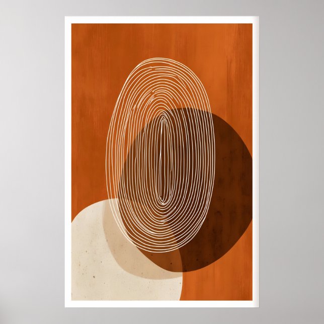 Poster Arte de Parede Geométrica Minimalista - Linhas Flu (Frente)