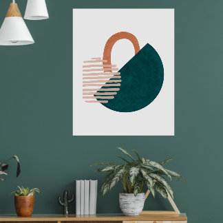 Poster Arte de Parede Geométrica Moderna Bauhaus Abstrata