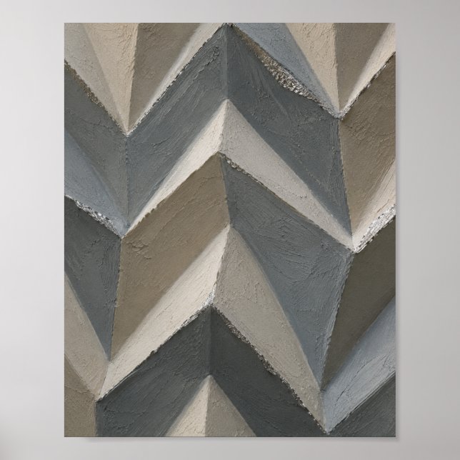Poster Arte de Parede Geométrica Moderna | Cinza Bege Neu (Frente)