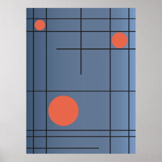 Poster Arte de Parede Geométrica Moderna Slate Drift No.