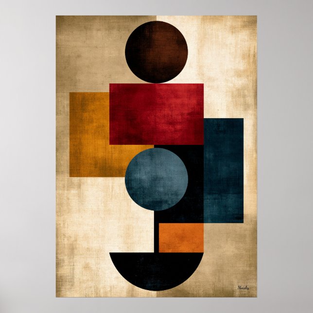 Poster Arte de Parede Geométrico Abstrato Editorial Japon (Frente)