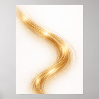 Poster Arte de Parede Golden Minimal Flow II – Abstrato D
