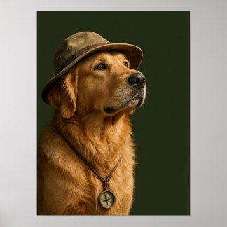Poster Arte de Parede Golden Retriever — Explorador Pet