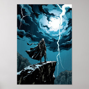 Poster Arte de Parede Guerreiro do Penhasco Tempestade An