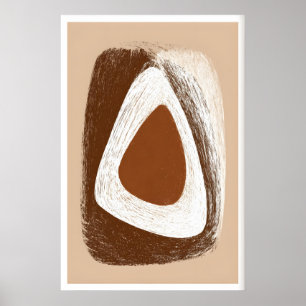 Poster Arte de Parede Harmonia Terrosa - Forma Triangular