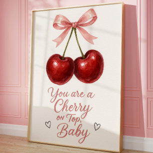 Poster Arte de Parede Impressa Cherry Coquette Cereja R