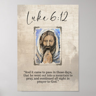 Poster Arte de Parede Impressa de Lucas 6:12 Jesus
