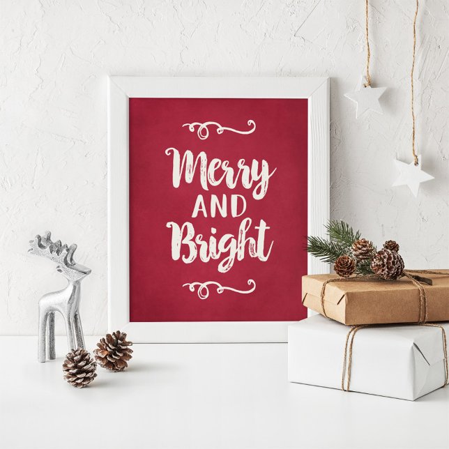 Poster Arte de Parede Impressa de Natal Vermelho Alegre e (Criador carregado)
