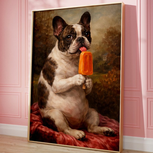 Poster Arte de Parede Impressa de Picolé de Bulldog Franc (Criador carregado)