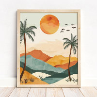 Arte de Parede Impressa Paisagem do Pôr do Sol no 