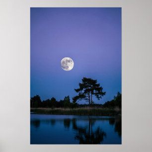 Poster Arte de parede impressionante do céu noturno lunar