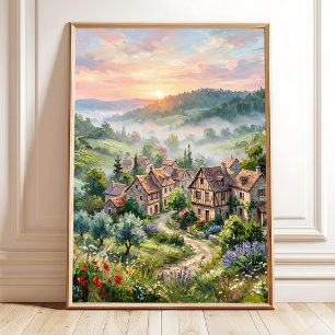 Poster Arte de Parede Impressionista de Campo de Primaver