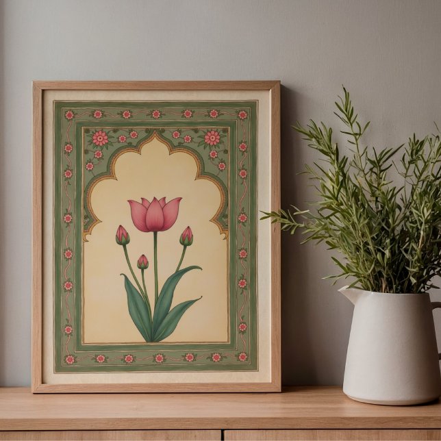 Poster Arte de Parede Indiana com Arco Floral Mogol (Criador carregado)