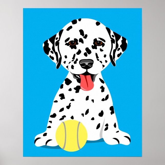Poster Arte de Parede Infantil com Cachorrinho Dalmatas (Frente)