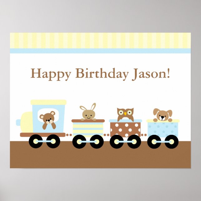 Poster Arte de Parede Infantil de Trem de Brinquedo (Frente)