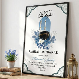 Poster Arte de Parede Islâmica Personalizada Umrah Mubara