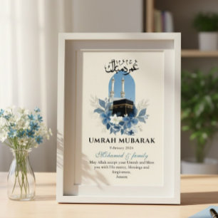 Poster Arte de Parede Islâmica Personalizada Umrah Mubara