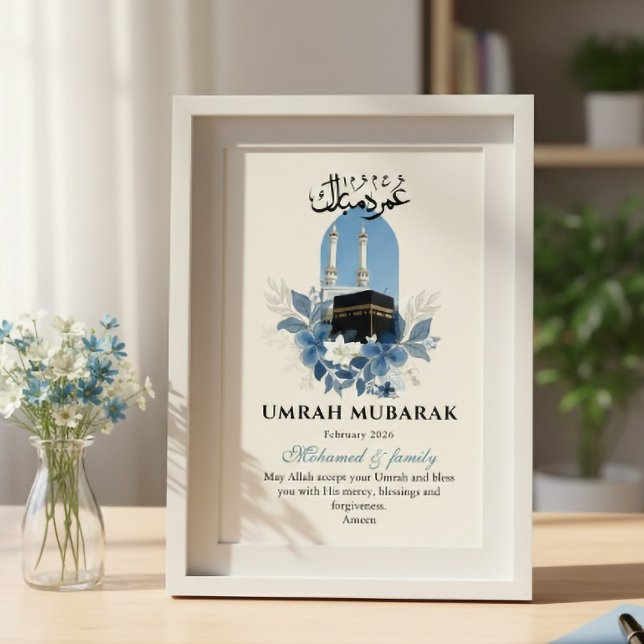 Poster Arte de Parede Islâmica Personalizada Umrah Mubara (Criador carregado)