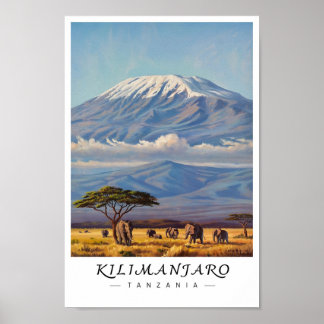 Poster Arte de Parede Kilimanjaro Tanzânia, Montanha Afri