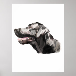 Poster Arte de Parede Labrador Retriever, Pintura em Aqua