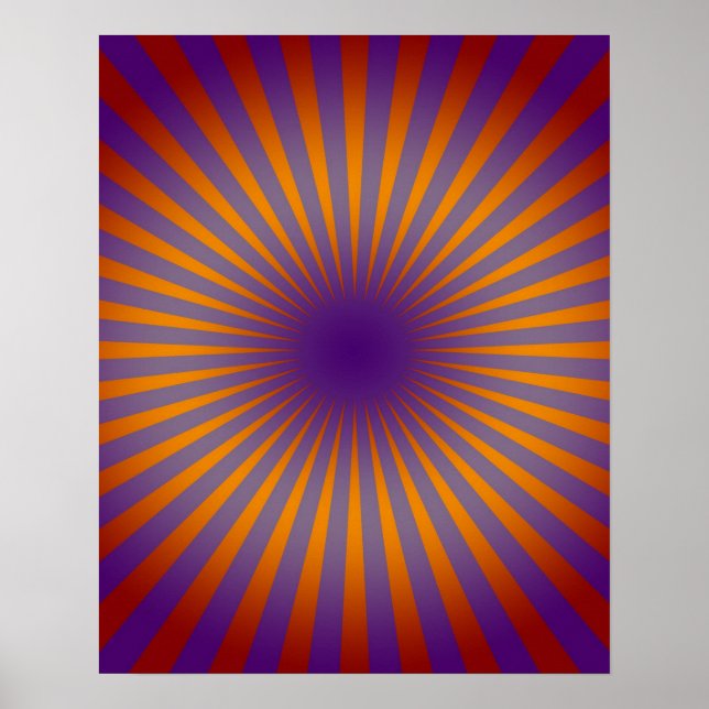 Poster Arte de Parede Laranja Roxo dos anos 70 (Frente)