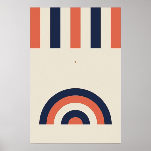 Poster Arte de Parede Listras Arco Neo Deco Ousado (Frente)
