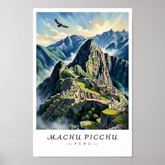 Poster Arte de Parede Machu Picchu Peru, Cidade Inca (Frente)